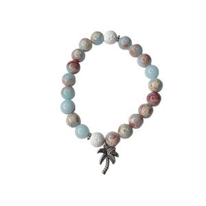 Beaded Bracelet with Palm Tree Charm